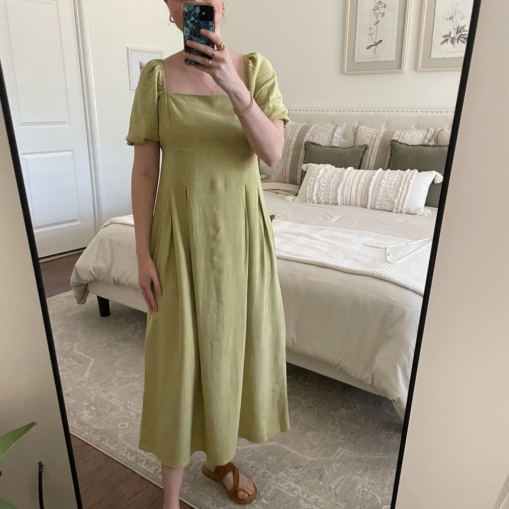 Carly Jean Los Angeles Lena Olive Midi Dress, Size S